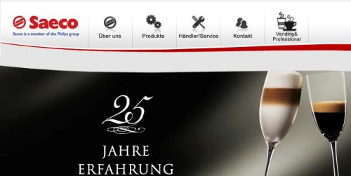 Saeco von Philips machen viel Werbung für Kaffeevollautomaten